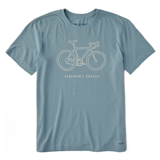 Life is Good Men's Renewable Energy Bike Short Sleeve Tee Smoky Blue
