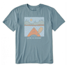 Life is Good Men's Woodblock Kayak Short Sleeve Tee Smoky Blue