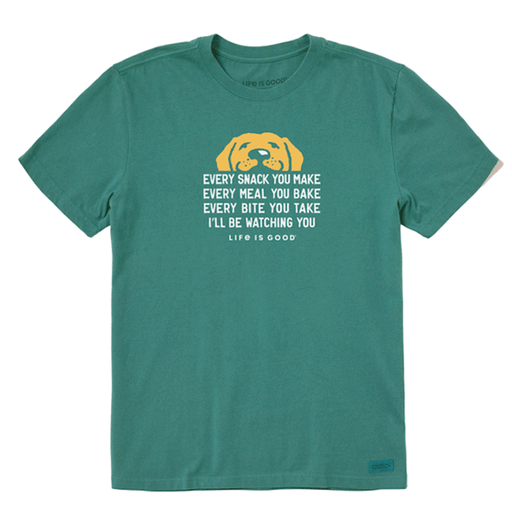 Life is Good Men's I'll Be Watching You Yellow Lab Crusher Tee Spruce Green