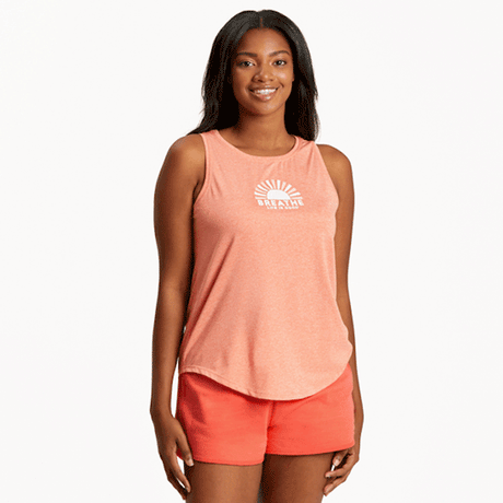 Life is Good Women's Breathe Sun Active Tank Mango Orange