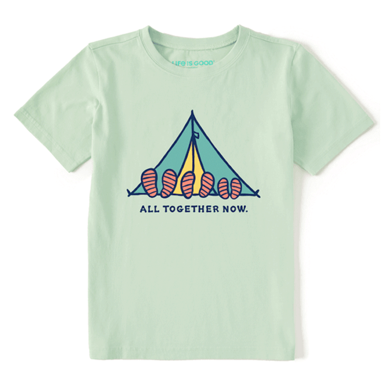 Life is Good Kids All Together Tent Crusher Tee Sage Green