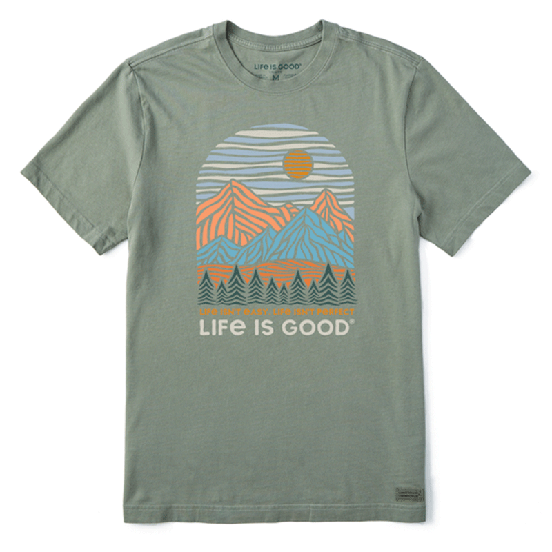 Life is Good Men's Life isn't Easy Short Sleeve Tee Moss Green