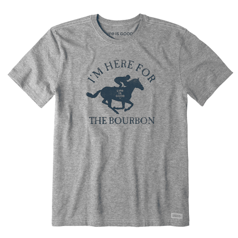 Life is Good Men's Horse Bourbon Crusher-LITE Tee Heather Gray