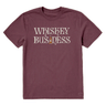 Life is Good Men's Whiskey Business Bottle Short Sleeve Tee Mahogany Brown