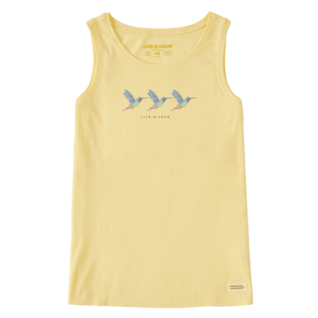 Life is Good Women's Three Hummingbirds Crusher-LITE Tank Sandy Yellow