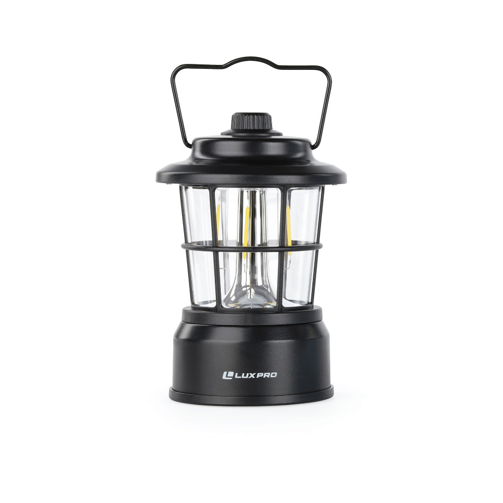 Luxpro Retro Filament Lantern, Black/265 Lumens Black