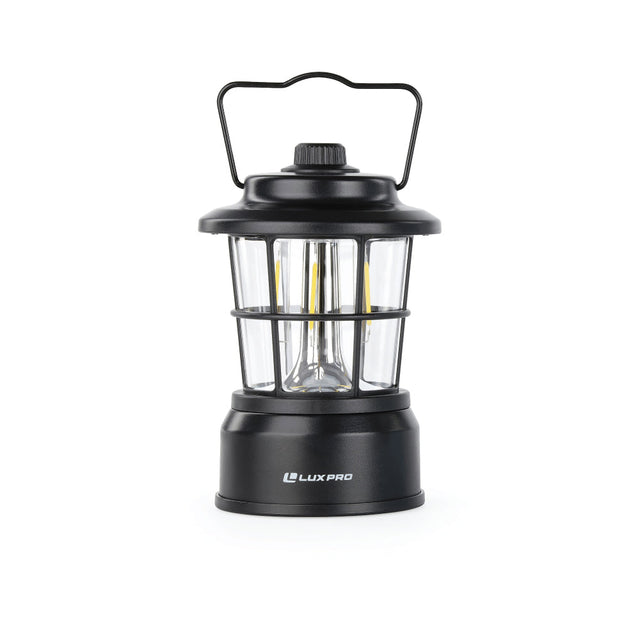 Luxpro Retro Filament Lantern, Black/265 Lumens Black