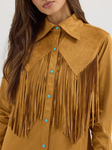 Wrangler Lainey Wilson Fringe Snap Shirt - Bone Brown