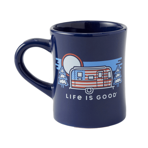 Life Is Good Land Of The Free Camper Diner Mug Darkest blue