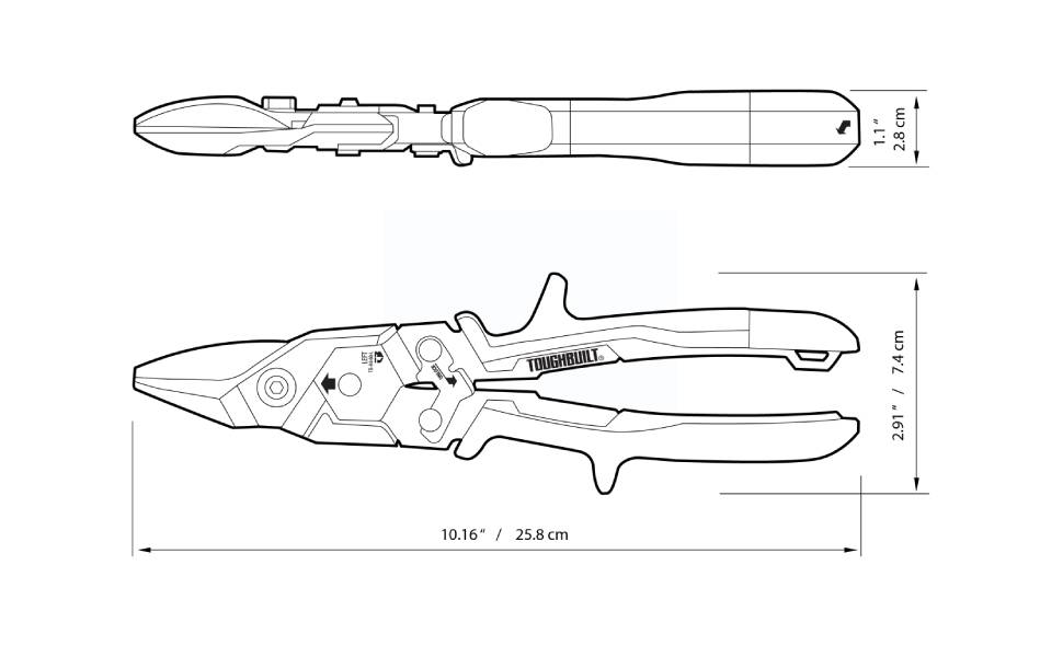 ToughBuilt Left Cut Aviation Snips