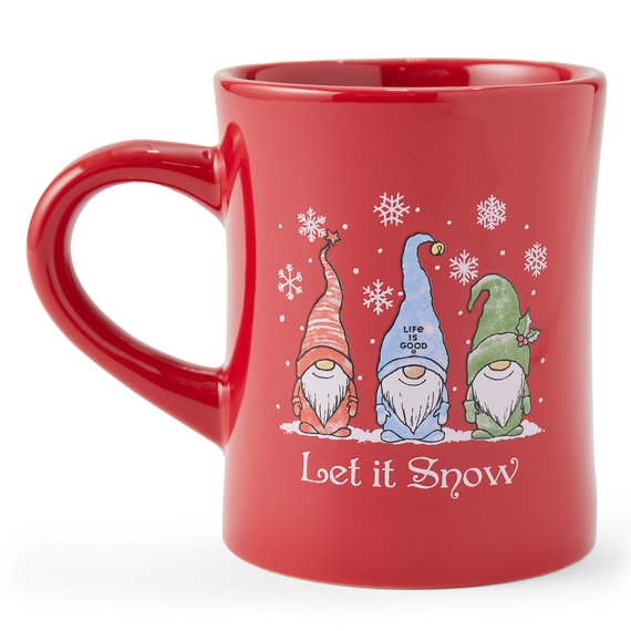 Life Is Good Let it Snow Gnomes Diner Mug - Positive Red Positive Red