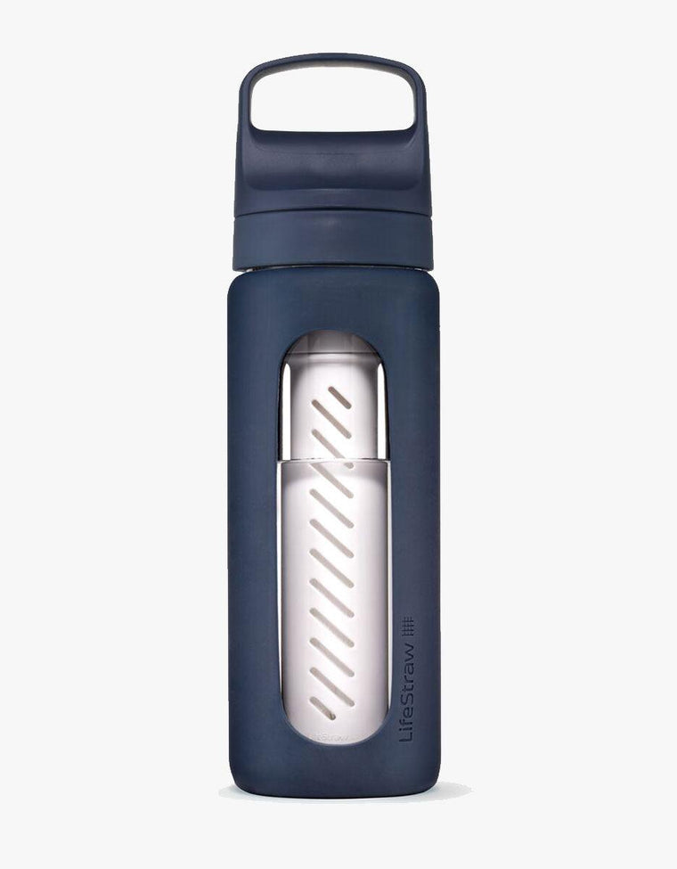 Go Glass Water Filter Bottle, Aegean Sea, 20oz