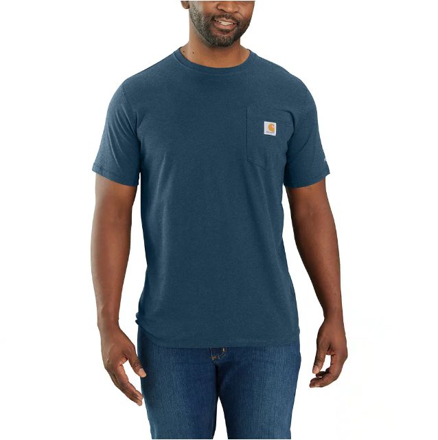 Carhartt Men's Force Relaxed Fit Short-Sleeve Pocket T-Shirt Light Huron Heather /  / REG