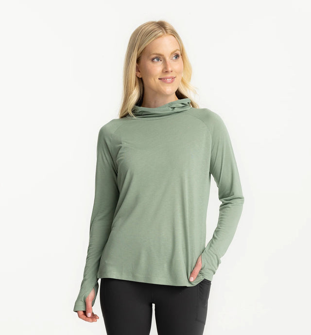 Free Fly Apparel Women's Bamboo Lightweight Hoodie II - Palm Green Palm Green