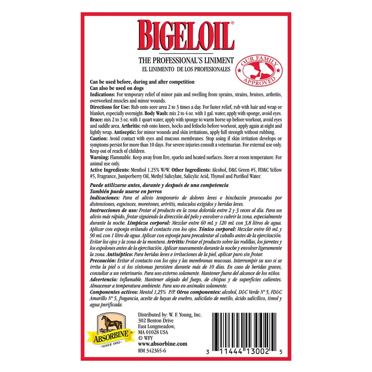 Bigeloil Liniment For Sore Muscle & Joint Relief - 128oz.