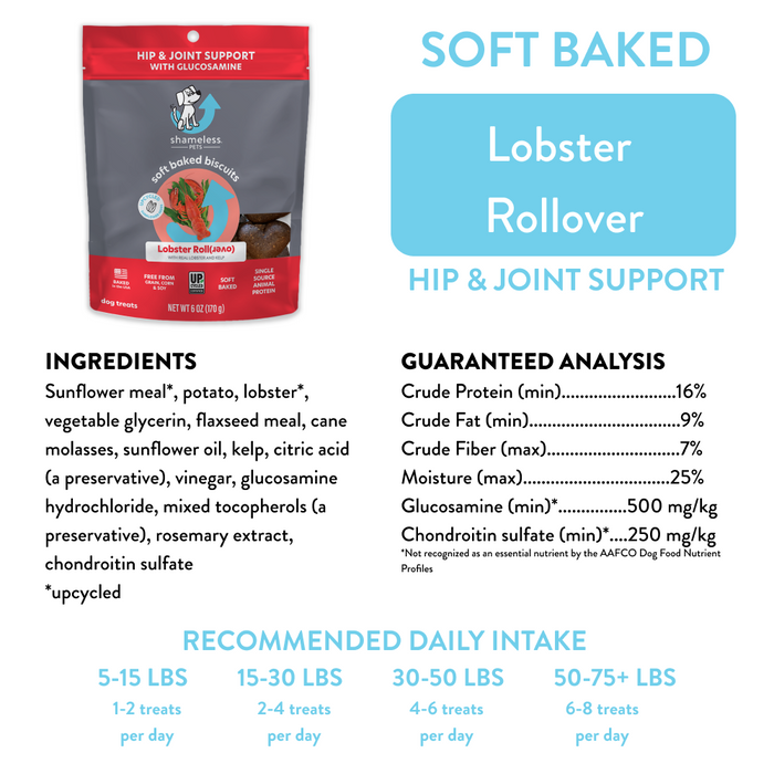 Shameless Pet Lobster Roll(Over) Soft Baked Dog Treat