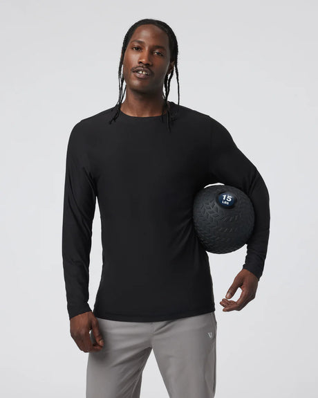 Vuori Long-Sleeve Strato Tech Tee - Black