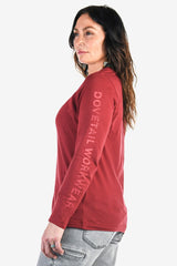 Dovetail Workwear Long Sleeve V-Neck Tee - Currant