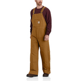 Carhartt Loose Fit Firm Duck Insulated Bib Overall - 2 Warmer Rating - Brown