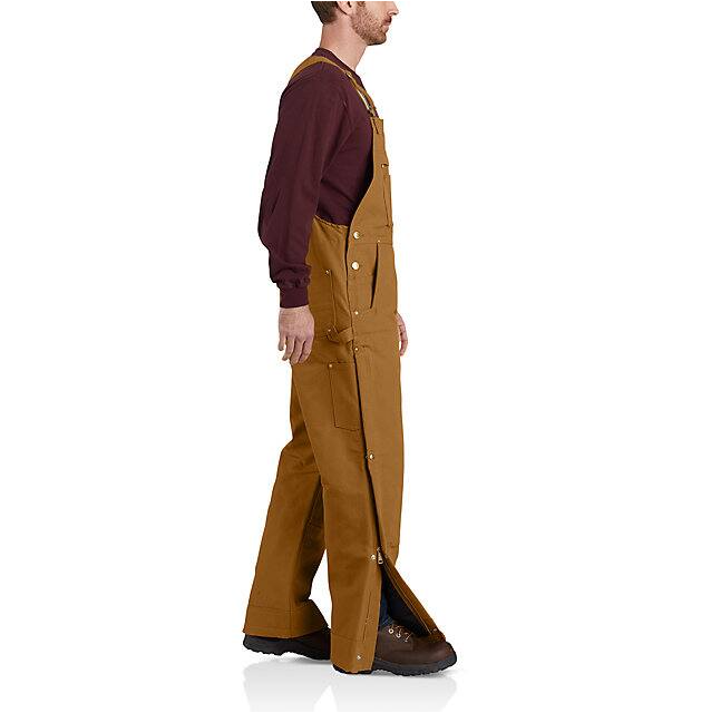 Carhartt Loose Fit Firm Duck Insulated Bib Overall - 2 Warmer Rating - Brown