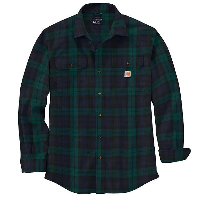 Carhartt Loose Fit Heavyweight Flannel Long-Sleeve Plaid Shirt - Frosted Balsam / Oat Milk