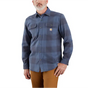 Carhartt Loose Fit Heavyweight Flannel Long-Sleeve Plaid Shirt - Navy