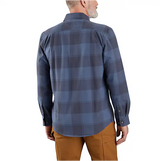 Carhartt Loose Fit Heavyweight Flannel Long-Sleeve Plaid Shirt - Navy