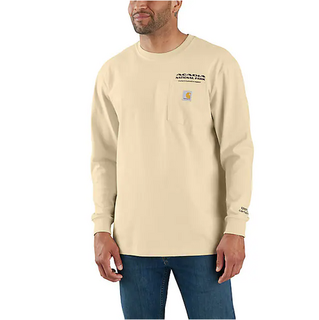 Carhartt Loose Fit Heavyweight Long-Sleeve Acadia National Park Graphic T-Shirt - Oat Milk