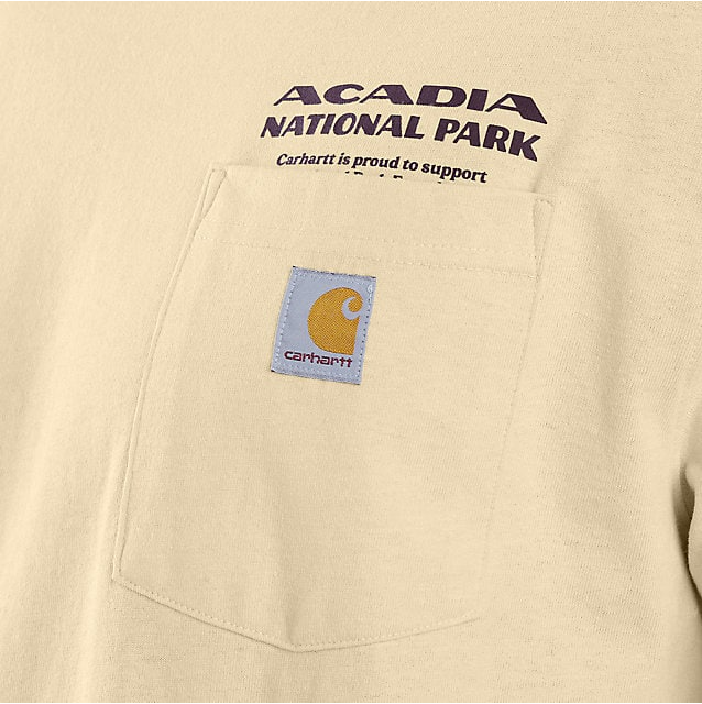 Carhartt Loose Fit Heavyweight Long-Sleeve Acadia National Park Graphic T-Shirt - Oat Milk