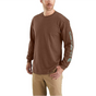 Carhartt Loose Fit Heavyweight Long-Sleeve Logo Sleeve Graphic T-Shirt - Mocha Heather