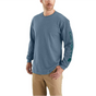 Carhartt Loose Fit Heavyweight Long-Sleeve Logo Sleeve Graphic T-Shirt - Thundercloud Heather