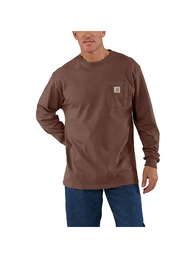 Carhartt Loose Fit Heavyweight Long-Sleeve Pocket T-Shirt - Mocha Heather