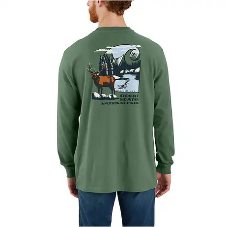 Carhartt Loose Fit Heavyweight Long-Sleeve Rocky Mountain National Park Graphic T-Shirt - Frosted Balsam