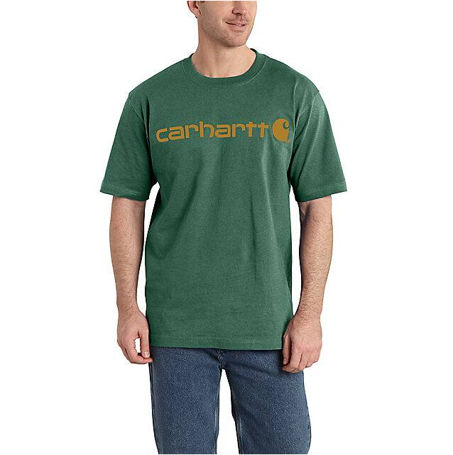 Carhartt Loose Fit Heavyweight Short-Sleeve Logo Graphic T-Shirt - Frosted Balsam Heather