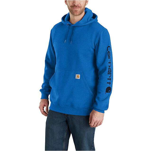 Carhartt Loose Fit Midweight Logo Sleeve Graphic Hoodie - Beacon Blue Heather