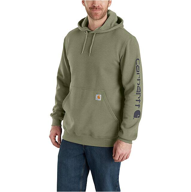 Carhartt Loose Fit Midweight Logo Sleeve Graphic Hoodie - Dusty Olive