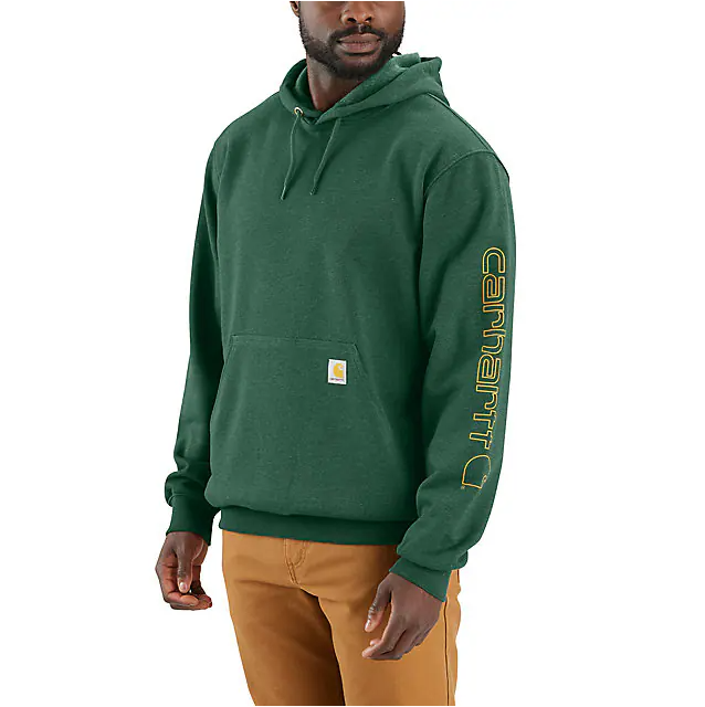 Carhartt Loose Fit Midweight Logo Sleeve Graphic Hoodie - Frosted Balsam Heather