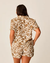 Carve Designs Luca Linen Shirt - Rum Print