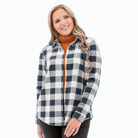 Aventura Women's Luscious Plaid Shirt Sky captain