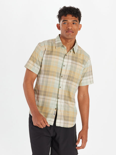 Marmot Men's Aerobora Novelty Short-Sleeve Shirt - Vetiver Wayland Plaid Vetiver Wayland Plaid