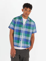 Marmot Men's Muir Camp Collar Novelty Short Sleeve Shirt - Trail Blue Charlie Plaid Trail Blue Charlie Plaid