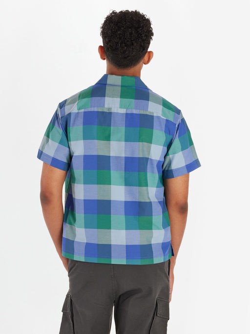 Marmot Men's Muir Camp Collar Novelty Short Sleeve Shirt - Trail Blue Charlie Plaid