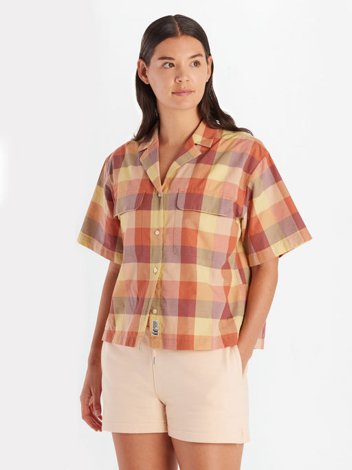 Marmot Women's Muir Camp Collar Novelty Short Sleeve Shirt - Sunburn Charlie Plaid Sunburn Charlie Plaid