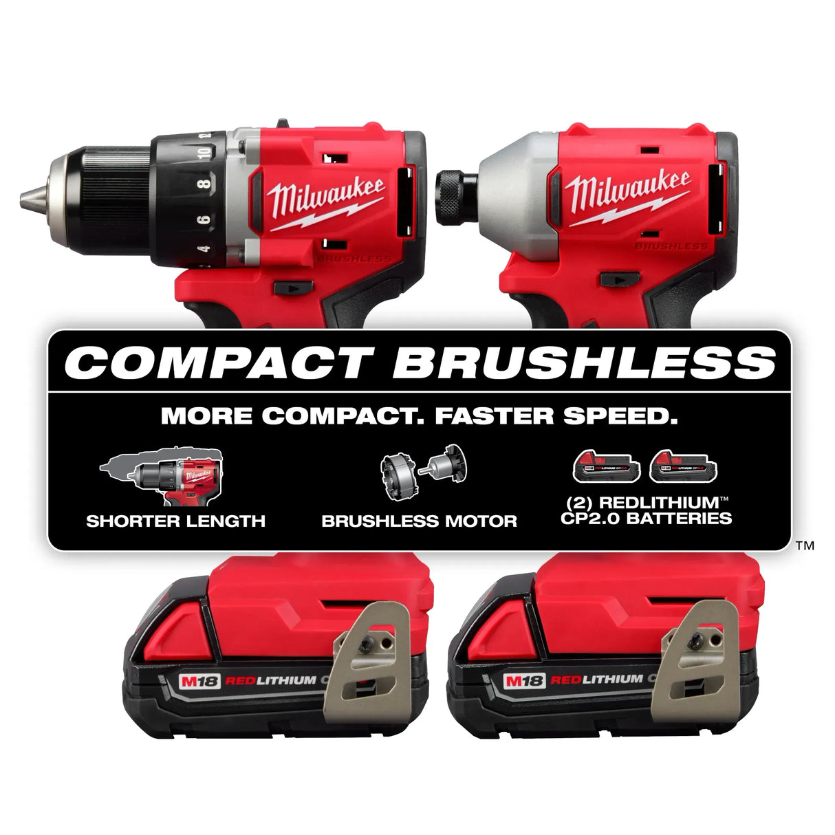 Milwaukee Tool M18 Compact Brushless 2-Tool Combo Kit