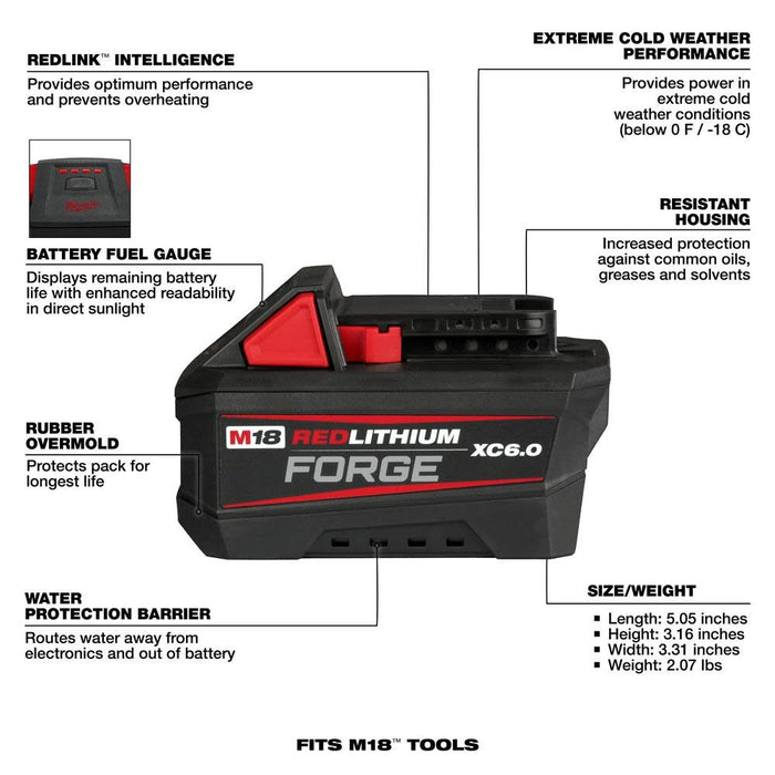 Milwaukee M18 REDLITHIUM FORGE XC 6.0 Battery Pack