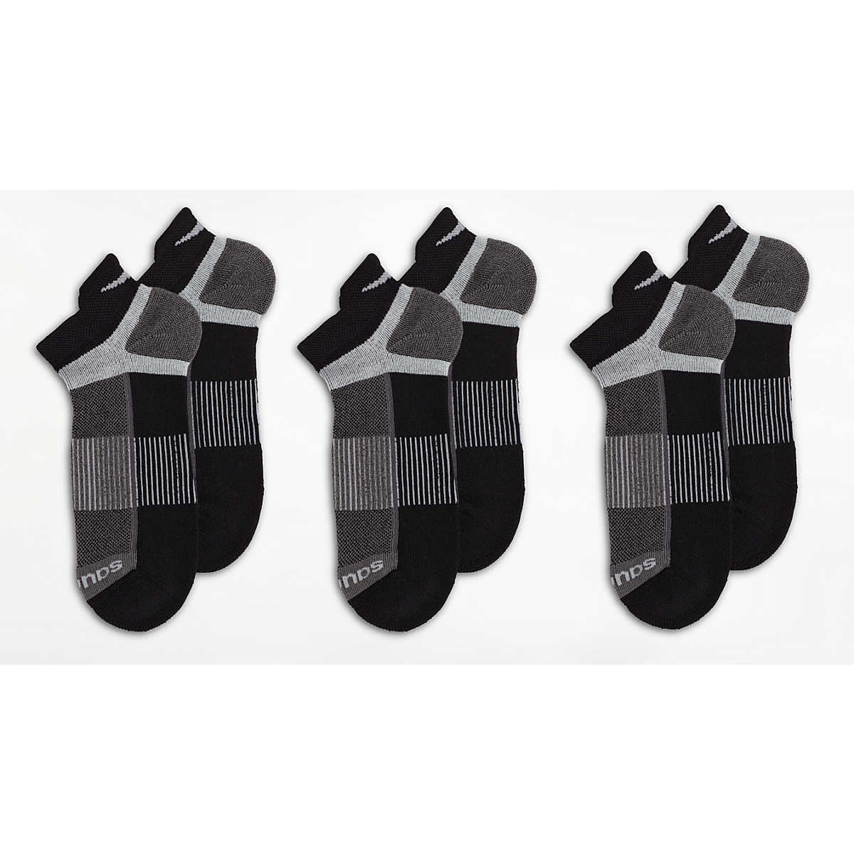 Saucony Inferno No Show Tab 3-Pack Socks - Black Black