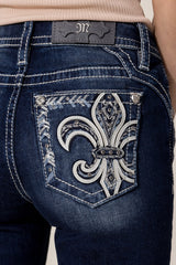 Miss Me Women's Iced Fleur De Lis Bootcut Jean