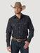 Wrangler Men's Premium Performance Advanced Comfort Cowboy Cut Long Sleeve Spread Collar Sold Shirt In Denim Denim