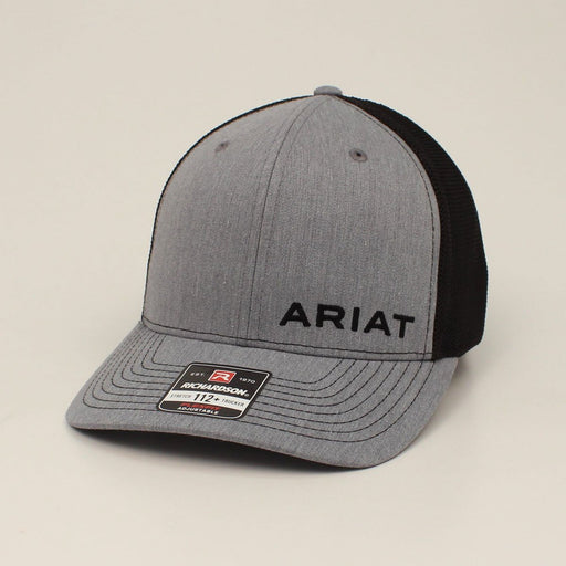Ariat Mens Offset Logo Mesh Snapback Hat - Grey Grey
