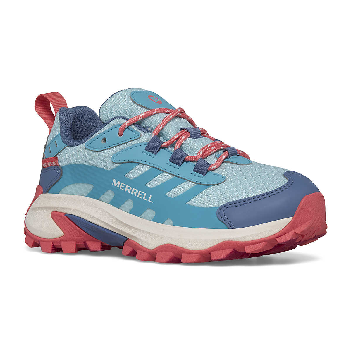 Merrell Big Kid's Moab Speed 2 Low Waterproof Shoe - Turquoise/Coral Turquoise/Coral